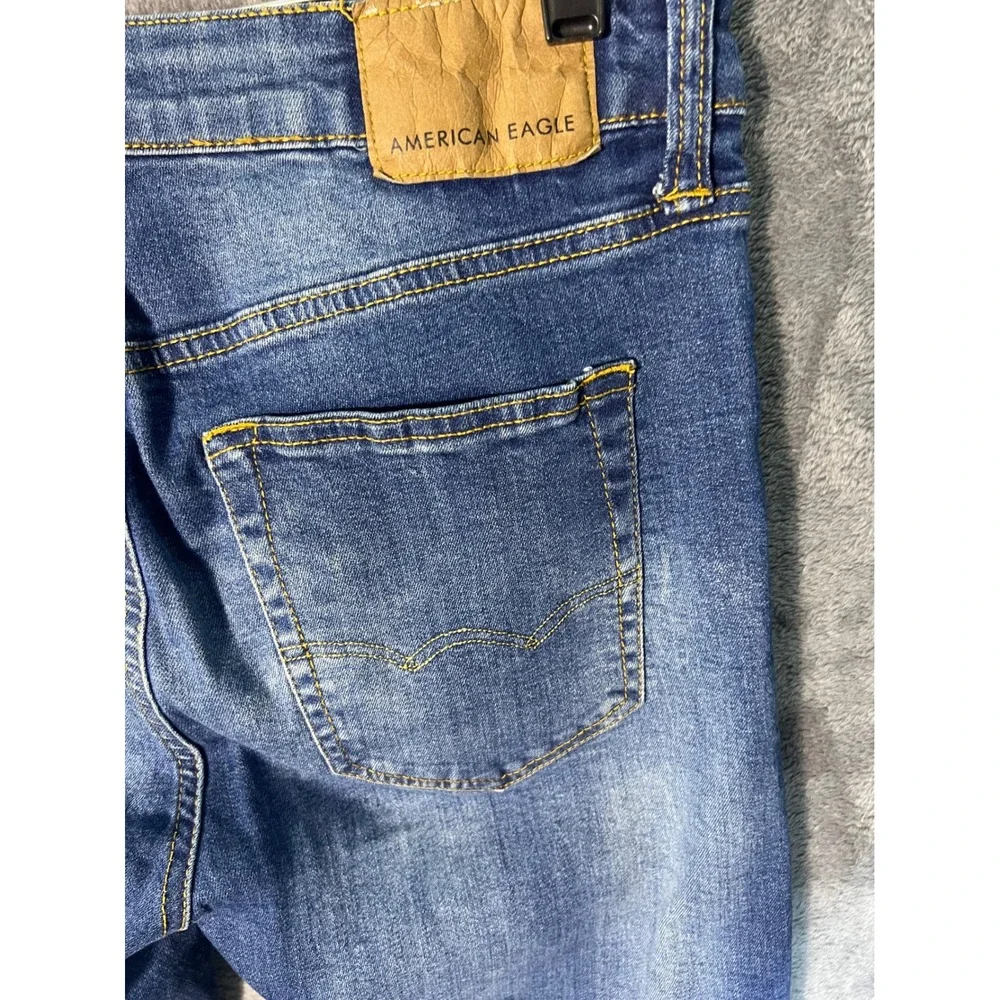 American Eagle Flex Medium Wash Slim Stretch Denim Jeans Mens 32x26
